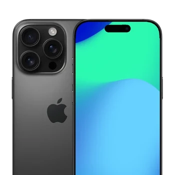 Εκθεσιακό iPhone 16 Pro σε μαύρο τιτάνιο, μπροστινή και πίσω όψη