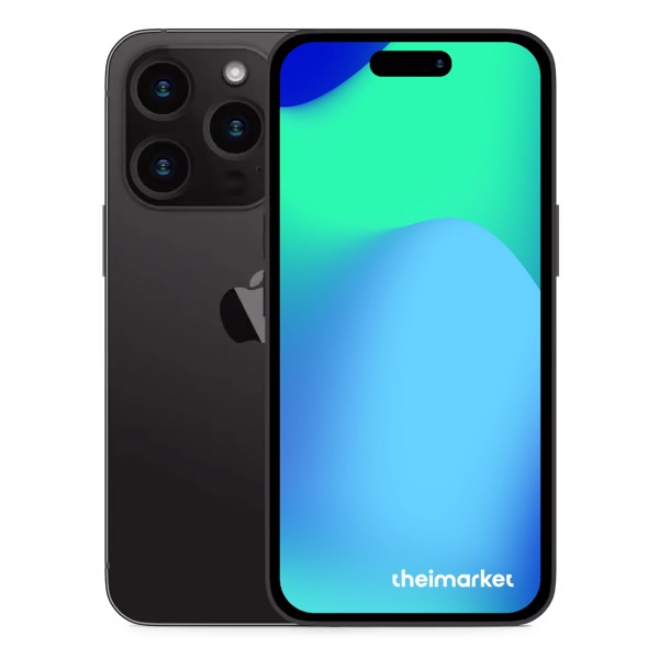 iPhone 14 pro space black front side and back side