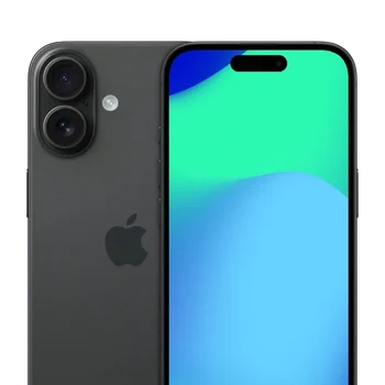 Εκθεσιακό iPhone 16 σε μαύρο χρώμα, μπροστινή και πίσω όψη
