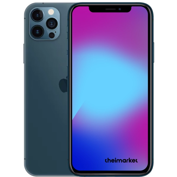 iphone 12 pro max pacific blue front and back side