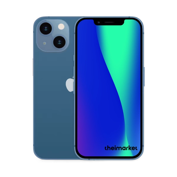 iphone 13 mini blue back and front side