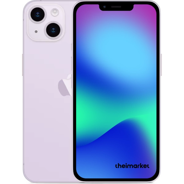 iphone 14 plus purple back and front side