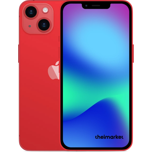 iPhone 14 plus red front side and back side