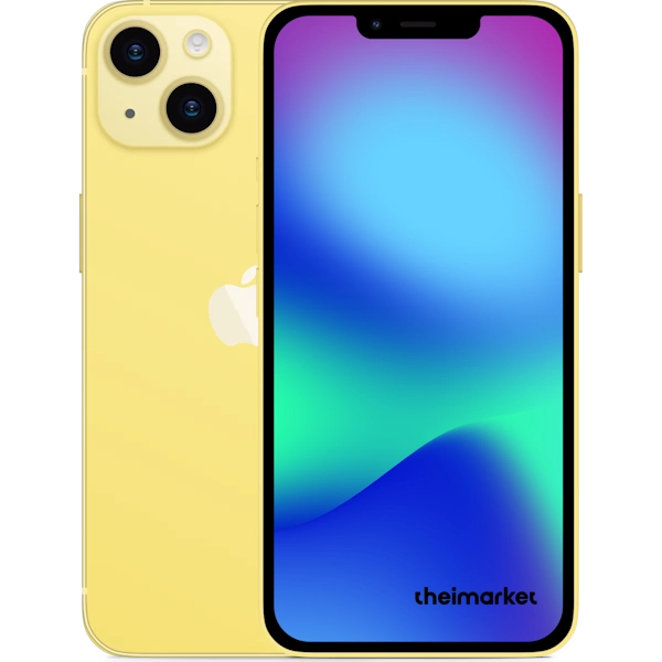 iPhone 14 plus yellow front side and back side