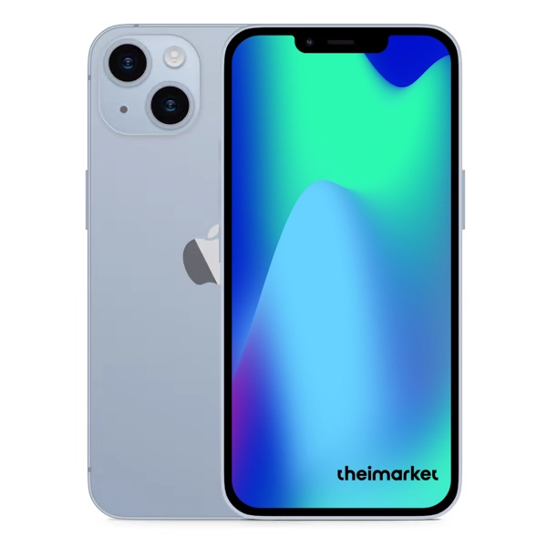 iphone 14 blue back and front side