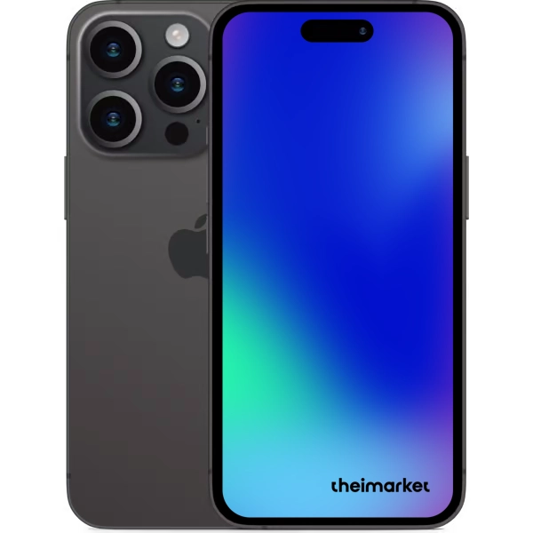 iphone 15 pro max black titanium back and front side