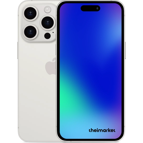 iphone 15 pro max back and front side white titanium