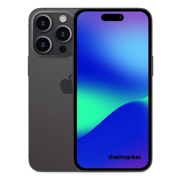 iphone 15 pro black titanium back and front side