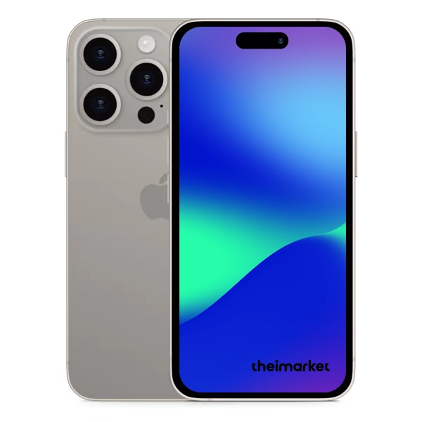 iphone 15 pro natural titanium back and front side