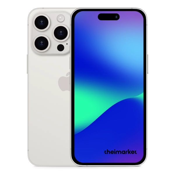 iphone 15 pro white titanium back ad front side