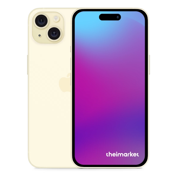 iphone 15 yellow back and front side